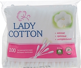 Cotton Buds in a Polyethylene Bag, 100 pcs. - Lady Cotton — photo N3