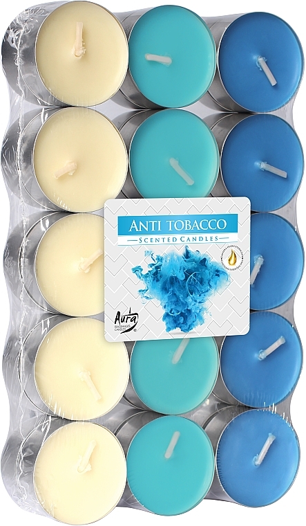 Tealights 'Anti-Tobacco', 30 pcs - Bispol Anti-Tobacco Scented Candles — photo N1