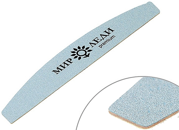 Dome Nail File, thin, 80/100, light blue - Mir Ledy Premium — photo N1