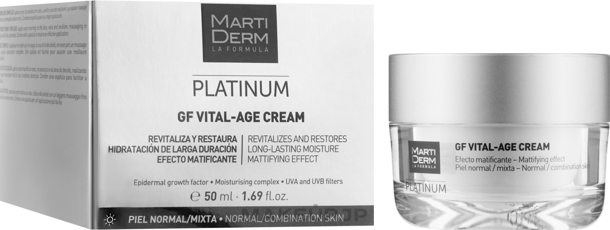 Facial Cream for Normal & Combination Skin - MartiDerm Platinum Gf Vital Age Cream — photo 50 ml