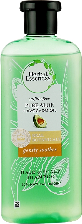 Sulfate-free Shampoo - Herbal Essences Gently Soothes Pure Aloe + Avocado Oil — photo N1