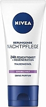 Fragrances, Perfumes, Cosmetics Soothing Night Cream with Grape Seed Oil & Liquorice Extract - Nivea Soothing Night Cream 24H Moisture + Regeneration