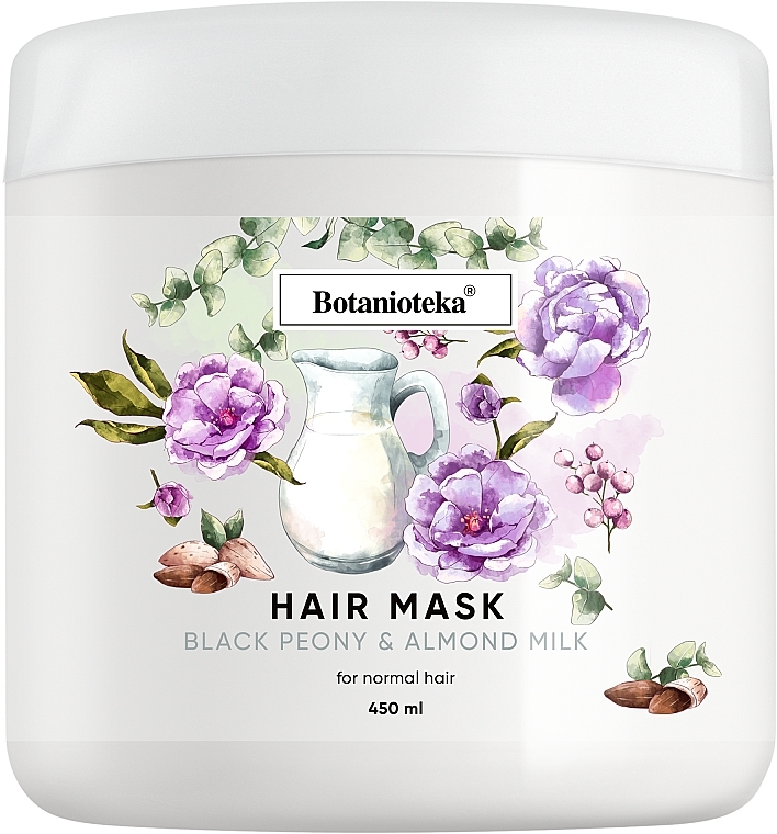 Normal Hair Mask "Black Peony & Almond Milk" - Botanioteka Mask For Normal Hair — photo N1