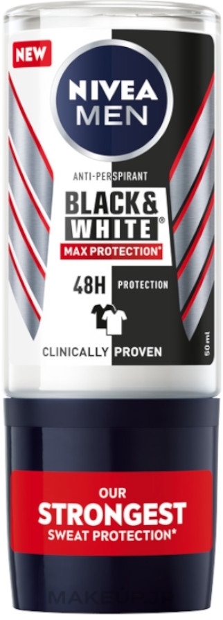Black & White Antiperspirant - Nivea Men Max Pro 48H Antiperspirant Roll-On — photo 50 ml