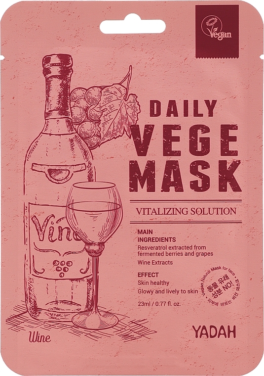 Facial Sheet Mask - Yadah Daily Vegi Wine Mask — photo N1