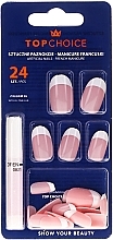 Fragrances, Perfumes, Cosmetics Fake Nails "French" with Glue, 74066 - Top Choice