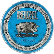 Hair Styling Pomade - Reuzel Blue Strong Hold Water Soluble High Sheen Pomade — photo N1