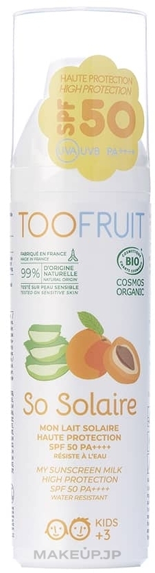 Apricot & Aloe Vera Sunscreen Body Milk - Toofruit Protection Sunscreen Milk SPF 50 — photo 100 ml