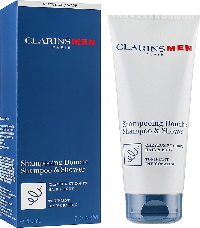 Hair and Body Shampoo, Invigorating - Clarins Men Shampoo & Shower — photo N1