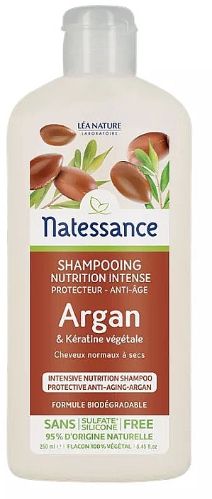 Nourishing Shampoo with Argan Oil & Vegetable Keratin - Natessance Nourishing Shampoo Argan & Botanical Keratin — photo N2