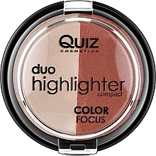 Duo Powder Highlighter - Quiz Cosmetics Color Focus Duo Highlighter — photo N8