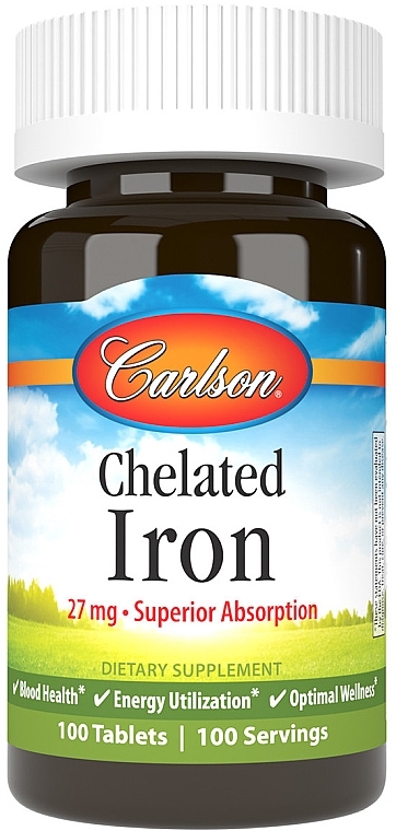 Chelated Iron Mineral Supplement, 27 mg - Carlson Labs Chelated Iron — photo N2