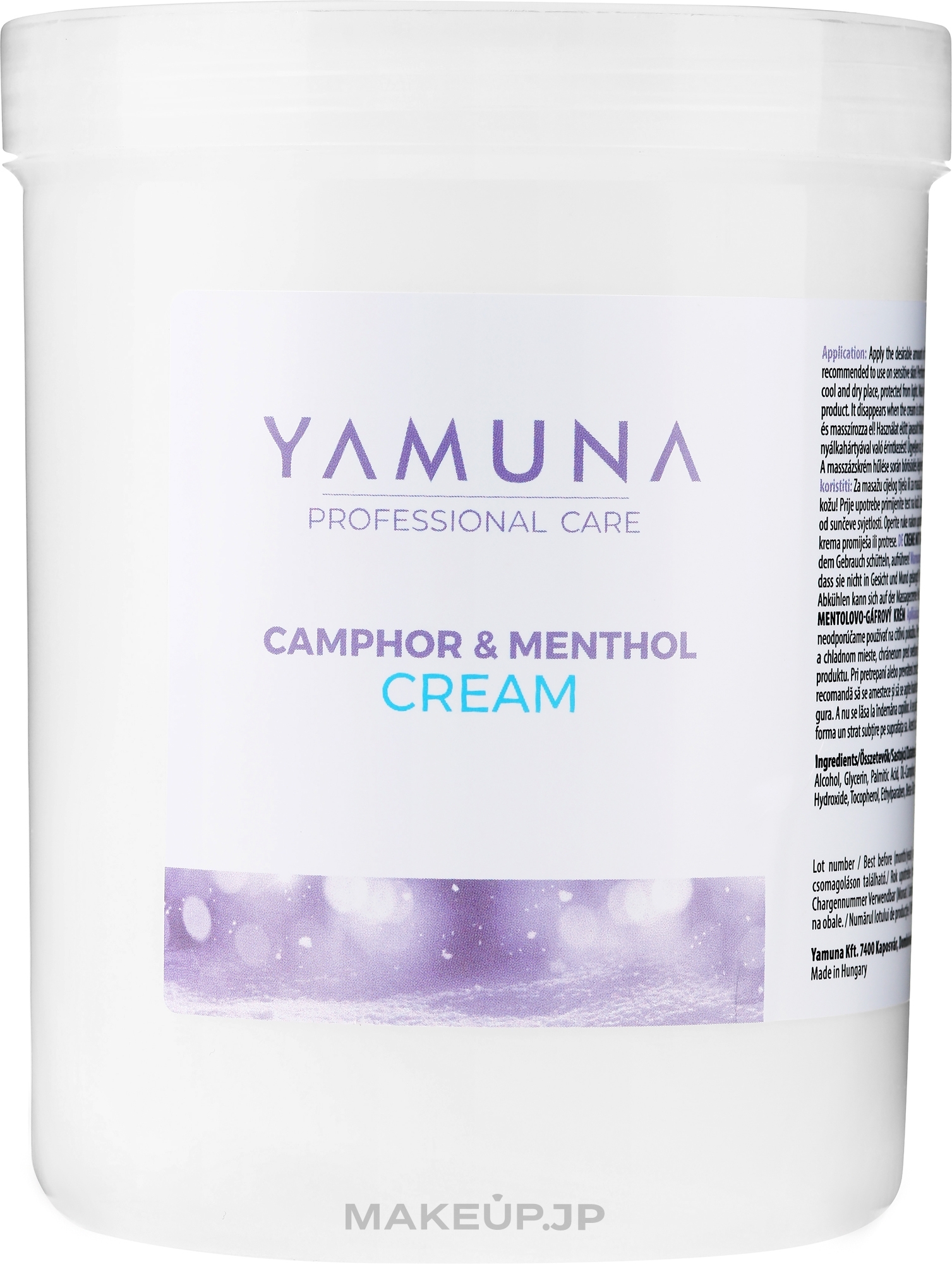 Massage Cream "Camphor & Menthol" - Yamuna Camphoros Mentolos Cream — photo 1000 ml