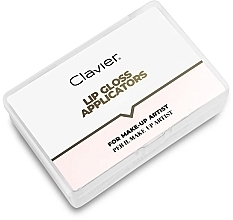 Lip Gloss Applicators in Case, white with black glitter - Clavier  — photo N2