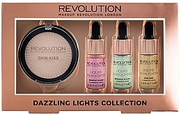 Fragrances, Perfumes, Cosmetics Highlighter Set - Makeup Revolution Dazzling Lights Collection (liq/h/lighted/18ml + liq/h/lighted/18ml + liq/h/lighted/18ml + liq/lighted/18g)