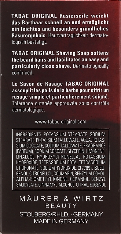 Maurer & Wirtz Tabac Original - Stick Soap for Shaving — photo N2