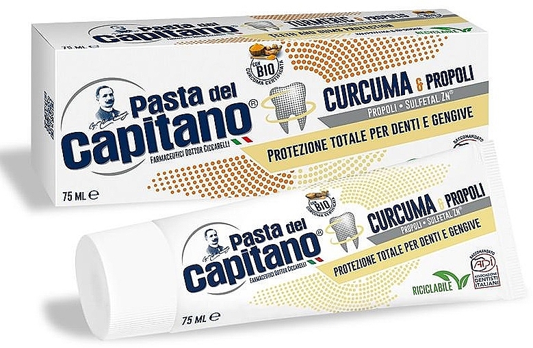 Turmeric & Propolis Toothpaste - Pasta Del Capitano Turmeric & Propolis Toothpaste — photo N1