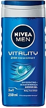 Shower Gel 3 in 1 - NIVEA MEN Vitality 24H Fresh Effect 3 In 1 Shower Gel — photo N1