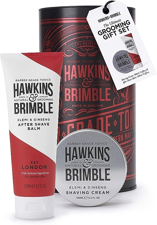 Set - Hawkins & Brimble Grooming Gift Set (shaving/cr/100ml + ash/balm/125ml) — photo N1