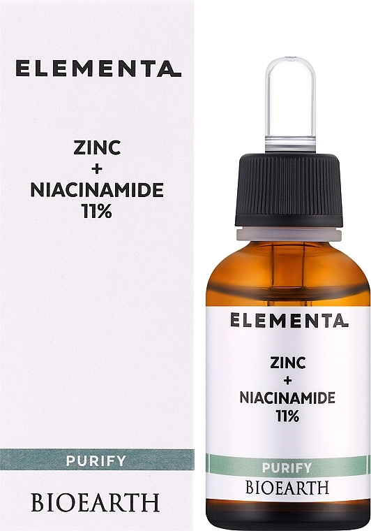 Zinc+Niacinamide 11% Face Serum - Bioearth Elementa Purify Zinc + Niacinamide 11% — photo N2