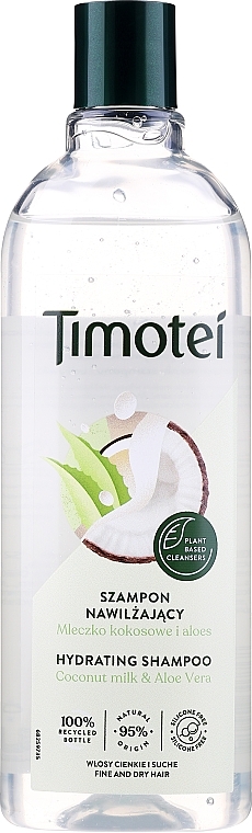 Hair Shampoo - Timotei Pure Nourished and Light Shampoo With Coconut And Aloe Vera  — photo N8