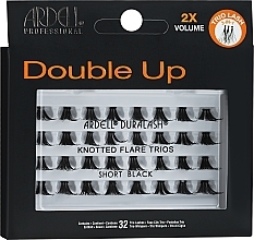 Individual Lashes Kit - Ardell Double Up Knotted Flare Trios Short Black — photo N2