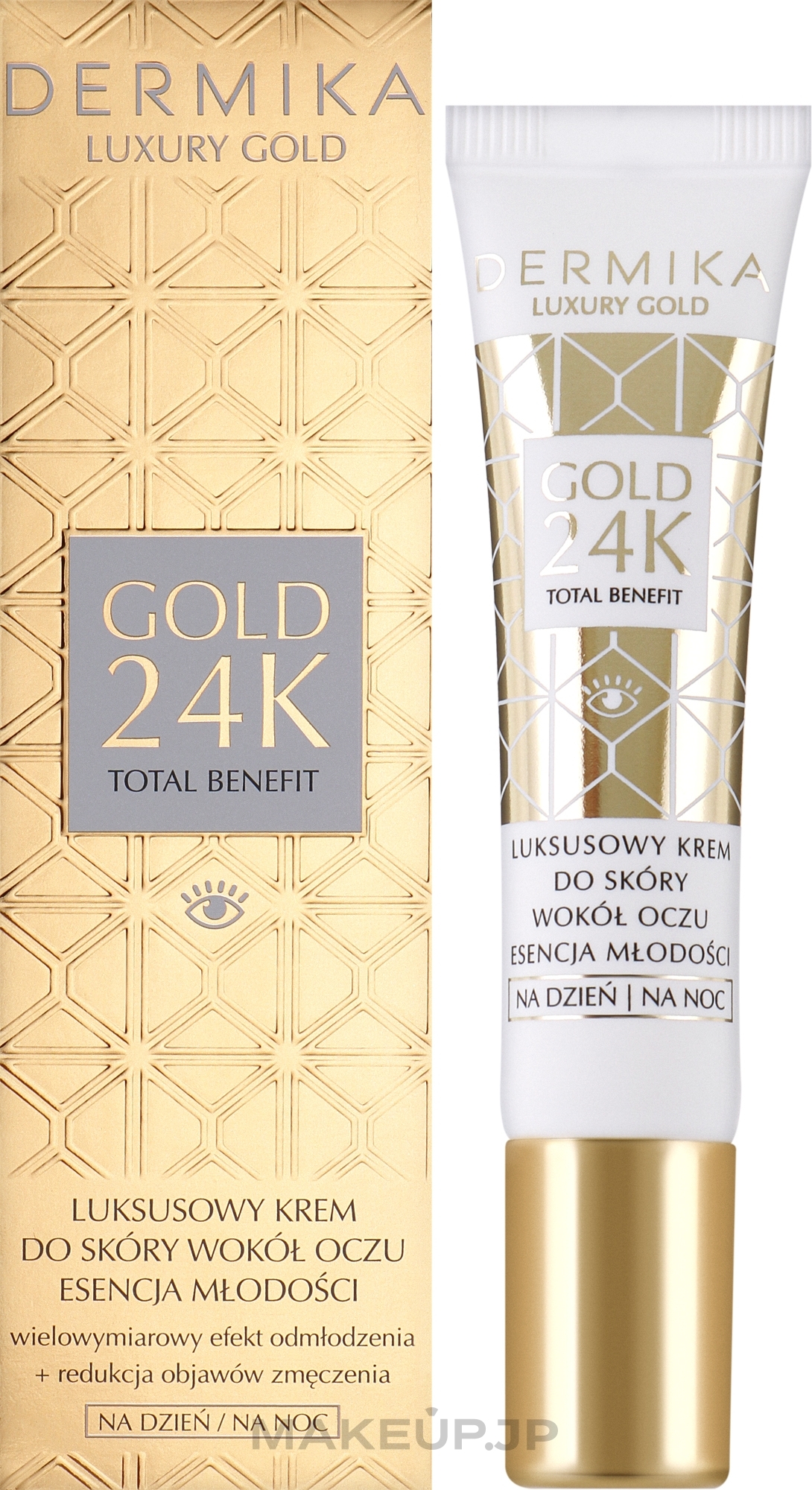 Eye Cream - Dermika Luxury Gold 24K Total Benefit Eye Cream — photo 15 ml