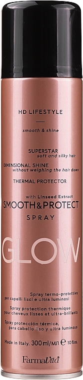 Heat Protection Hair Spray - Farmavita Smooth And Protect Spray — photo N1