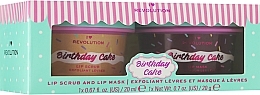 Fragrances, Perfumes, Cosmetics Set - I Heart Revolution Lip Care Duo Birthday Cake (lip/scrub/20g + lip mask/20ml)