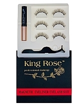 Magnetic Lashes Set with Applicator & Magnetic Eyeliner, 3 pairs, 2088 - King Rose — photo N5