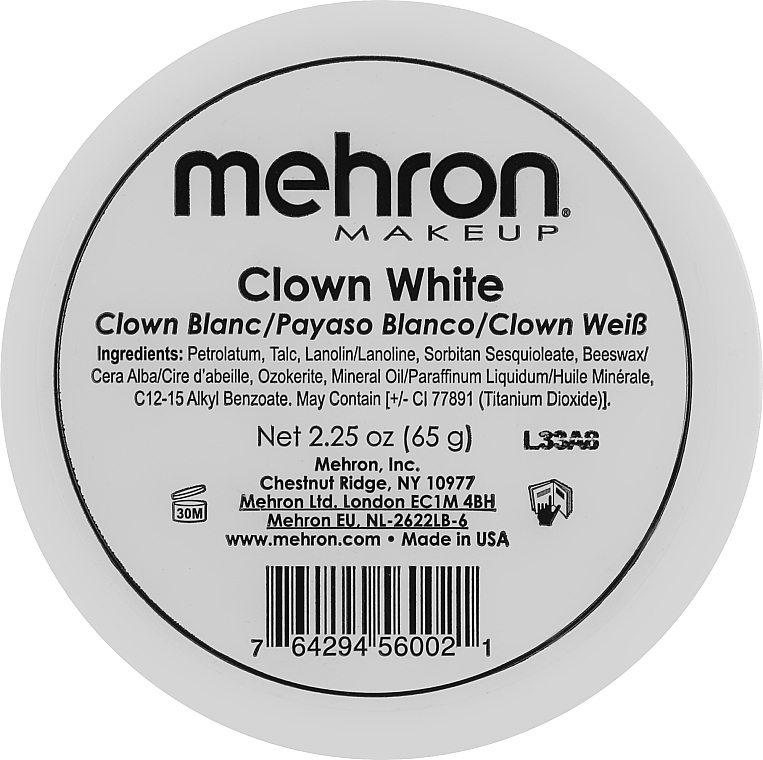 Extra White Clown Makeup - Mehron Clown White — photo N1