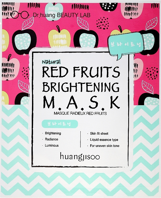 Brightening Face Sheet Mask - Huangjisoo Red Fruits Brightening Mask — photo N1