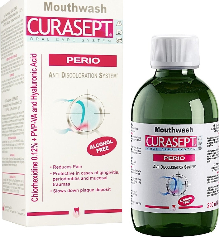 Chlorhexidine 0.12% and Hyaluronic Acid Mouthwash - Curaprox Curasept ADS Perio — photo N1