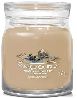 Scented Candle in Jar 'Amber & Sandalwood', 2 wicks - Yankee Candle Singnature — photo N2