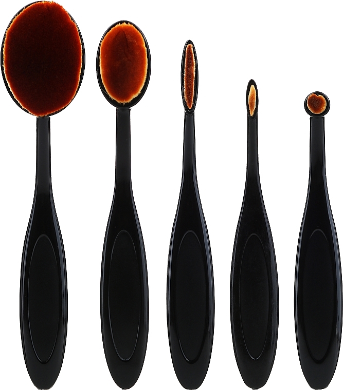 Makeup Brush Set, oval, 5 pcs - Lewer — photo N2