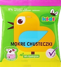 Wet Multifunctional Wipes for Kids, green-orange bird - Kidi Wet Multifunctional Wipes — photo N1