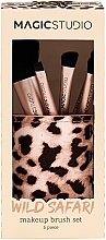 Fragrances, Perfumes, Cosmetics Makeup Brush Set, 5 pcs - Magic Studio Wild Safari Savage Make Up Brush Set	