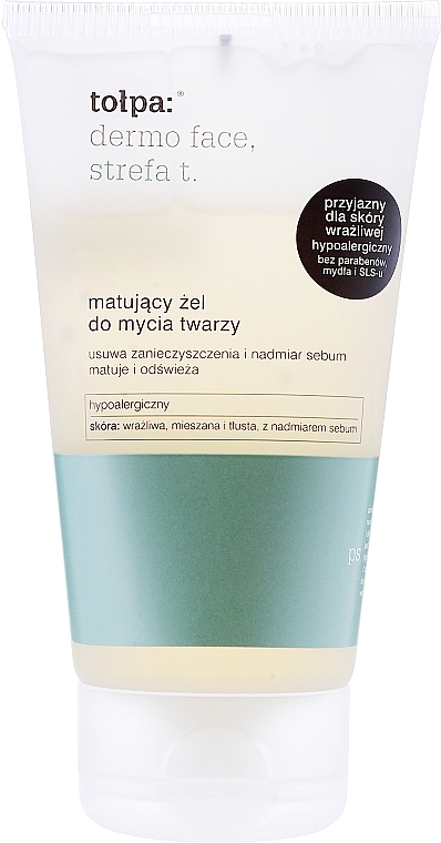 Mattifying Face Gel - Tolpa Dermo Face T Zone Mattifying Washing Face Gel — photo N1