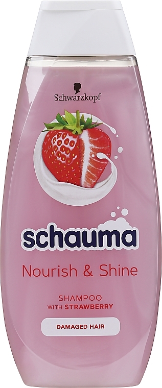 Damaged Hair Shampoo "Strawberry" - Schauma Nourish & Shine Strawberry Shampoo — photo N4