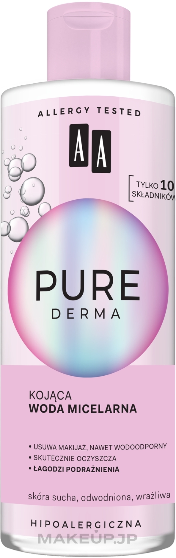 Moisturizing & Soothing Micellar Water - AA Pure Derma Micellar Water For Make-up Removal — photo 400 ml