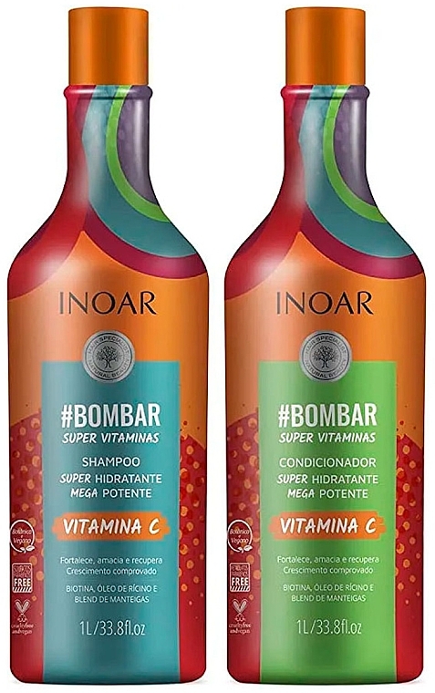 Set - Inoar Bombar Kit (sham/1000 ml + condit/1000 ml) — photo N1