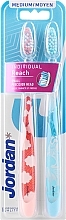 Toothbrush, medium, pink + blue in patterns - Jordan Individual Reach Medium — photo N1