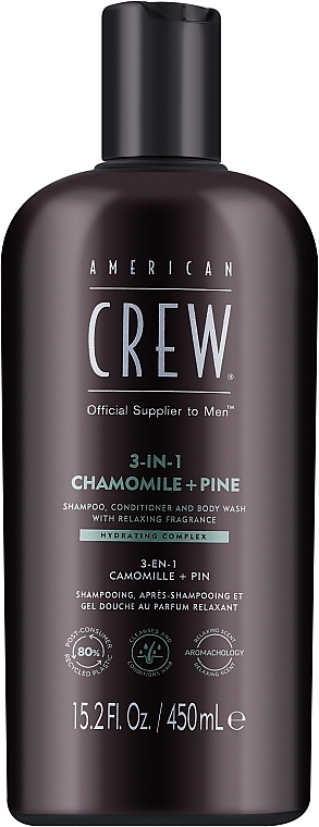 3 in 1 Hair & Body Care - American Crew Official Supplier To Men 3 In 1 Chamomile + Pine Shampoo Conditioner And Body Wash — photo N1