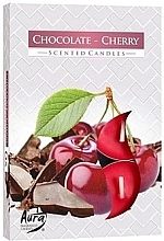 Chocolate Cherry Tea Light Set - Bispol Chocolate Cherry Scented Candles — photo N1