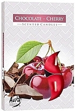 Fragrances, Perfumes, Cosmetics Chocolate Cherry Tea Light Set - Bispol Chocolate Cherry Scented Candles