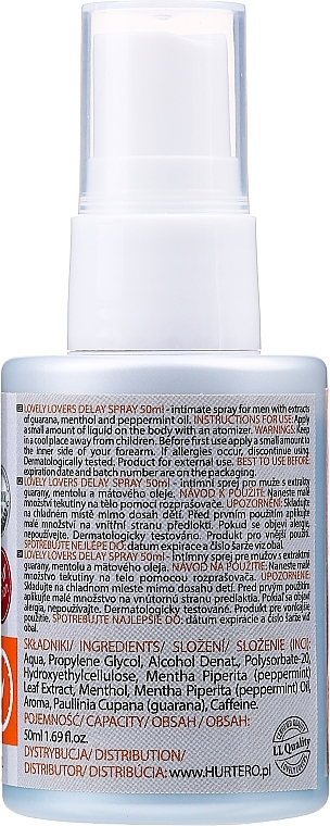 Guarana & Caffeine Intimate Spray - Lovely Lovers Delay Spray — photo N2