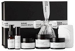 Fragrances, Perfumes, Cosmetics Set - Evolve Organic Beauty (gel/60ml + serum/10ml + cr/30ml + eye/complex/10ml + mask/30ml + pads)