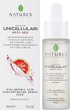 Fragrances, Perfumes, Cosmetics Concentrated Drops with Hyaluronic Acid - Nature's Acque Unicellulari Anti Aging Hyaluronic Acid Drops