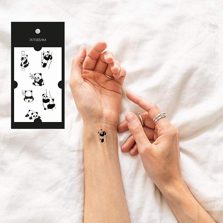 Temporary Tattoo "Mini Pandas" - Tattooshka — photo N3