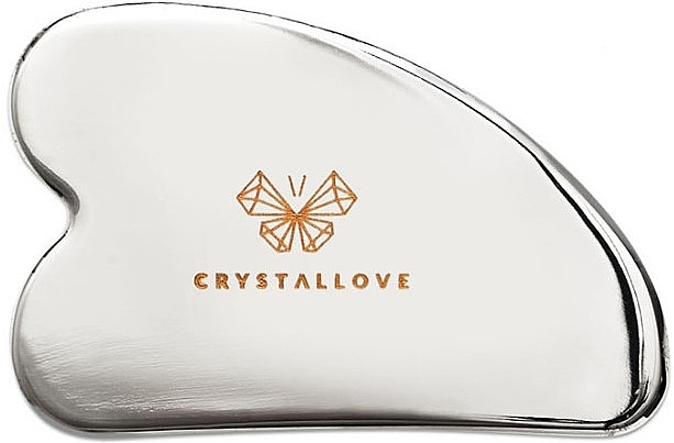 Menstrual Cup with Ball Stem, M-size, golden sequins - Crystallove Cryo Ice Gua Sha — photo N1